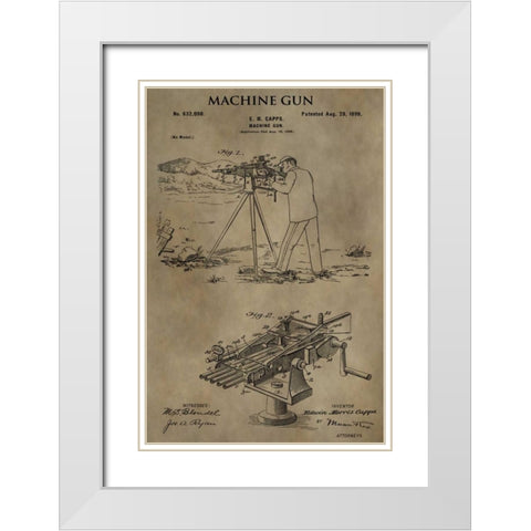 Machine Gun - 1899 White Modern Wood Framed Art Print with Double Matting by Sproul, Dan