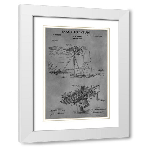 Machine Gun - 1899-Gray White Modern Wood Framed Art Print with Double Matting by Sproul, Dan