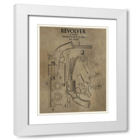 Revolver. 1856 White Modern Wood Framed Art Print with Double Matting by Sproul, Dan