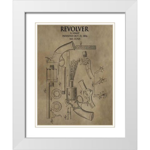 Revolver. 1856 White Modern Wood Framed Art Print with Double Matting by Sproul, Dan