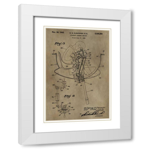 Aircraft Gunnery Device - 1939 White Modern Wood Framed Art Print with Double Matting by Sproul, Dan