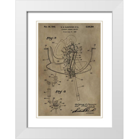 Aircraft Gunnery Device - 1939 White Modern Wood Framed Art Print with Double Matting by Sproul, Dan