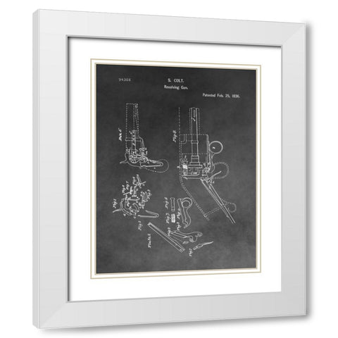 Colt Revolver - 1836 White Modern Wood Framed Art Print with Double Matting by Sproul, Dan