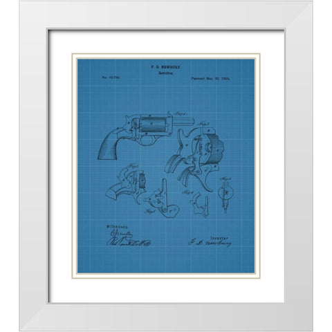 Revolver - 1858 White Modern Wood Framed Art Print with Double Matting by Sproul, Dan