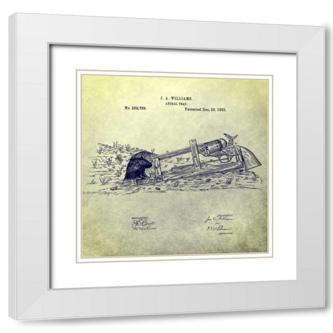 Animal Trap - 1882 White Modern Wood Framed Art Print with Double Matting by Sproul, Dan