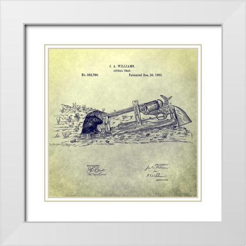 Animal Trap - 1882 White Modern Wood Framed Art Print with Double Matting by Sproul, Dan
