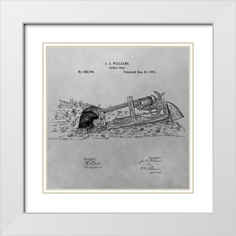 Animal Trap - 1882-Gray White Modern Wood Framed Art Print with Double Matting by Sproul, Dan