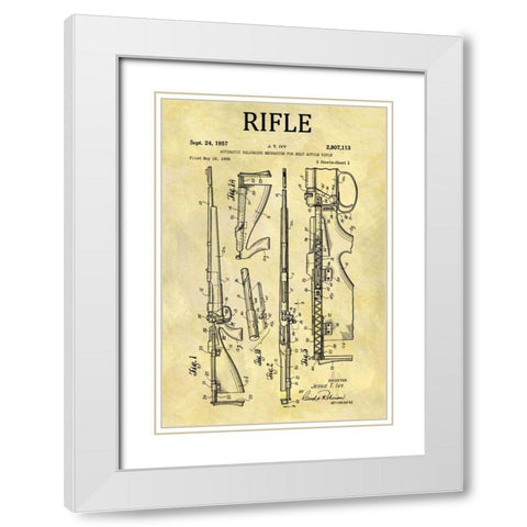 Bolt Action Mechanisim - 1956 White Modern Wood Framed Art Print with Double Matting by Sproul, Dan