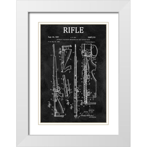 Bolt Action Mechanisim - 1956-C White Modern Wood Framed Art Print with Double Matting by Sproul, Dan
