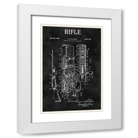 Straight Full Bolt Action Rifl White Modern Wood Framed Art Print with Double Matting by Sproul, Dan