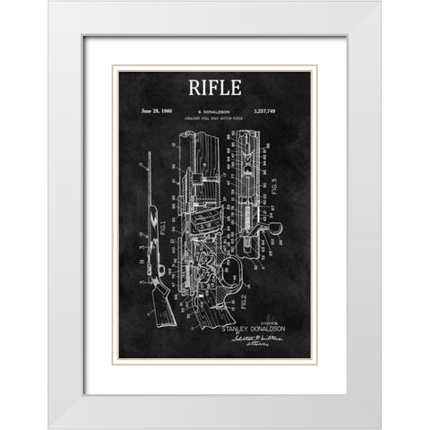 Straight Full Bolt Action Rifl White Modern Wood Framed Art Print with Double Matting by Sproul, Dan