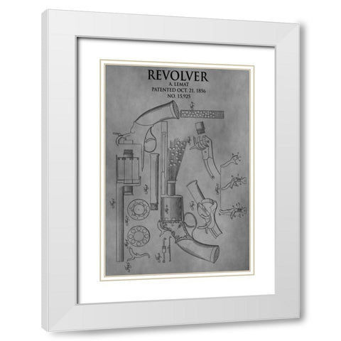 Revolver - 1856 White Modern Wood Framed Art Print with Double Matting by Sproul, Dan