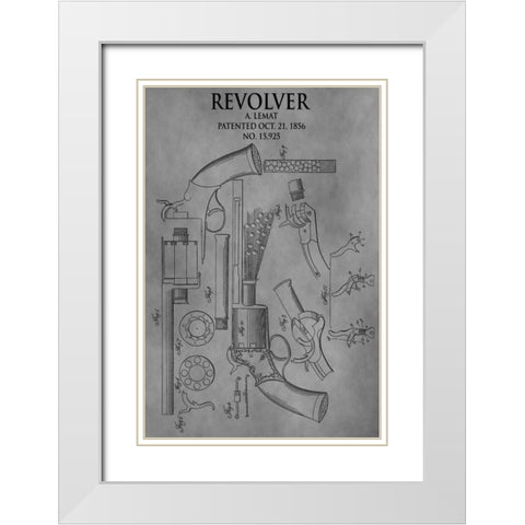 Revolver - 1856 White Modern Wood Framed Art Print with Double Matting by Sproul, Dan