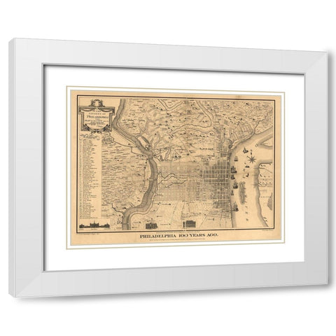 Philadelpia White Modern Wood Framed Art Print with Double Matting by Sproul, Dan