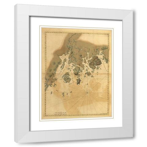 Maine Coast White Modern Wood Framed Art Print with Double Matting by Sproul, Dan