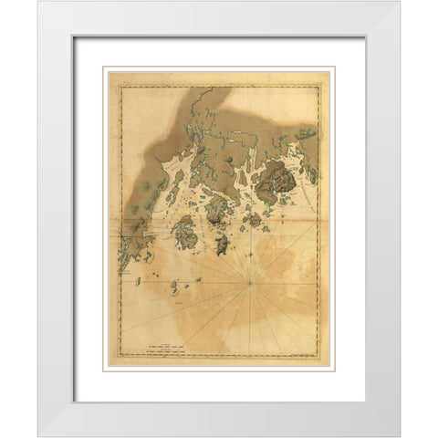 Maine Coast White Modern Wood Framed Art Print with Double Matting by Sproul, Dan