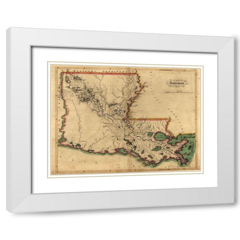 Louisiana White Modern Wood Framed Art Print with Double Matting by Sproul, Dan