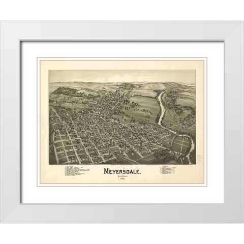 Meyersdale PA White Modern Wood Framed Art Print with Double Matting by Sproul, Dan