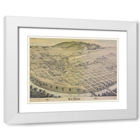 El Paso, TX White Modern Wood Framed Art Print with Double Matting by Sproul, Dan