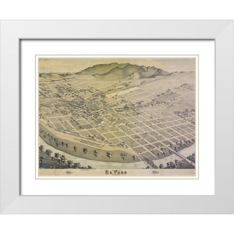 El Paso, TX White Modern Wood Framed Art Print with Double Matting by Sproul, Dan
