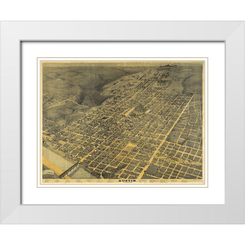 Austin, TX White Modern Wood Framed Art Print with Double Matting by Sproul, Dan