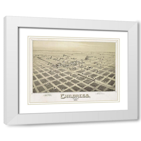 Childress, TX - 1890 White Modern Wood Framed Art Print with Double Matting by Sproul, Dan