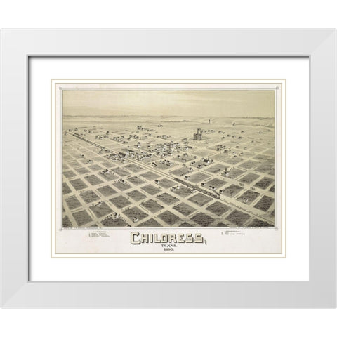 Childress, TX - 1890 White Modern Wood Framed Art Print with Double Matting by Sproul, Dan