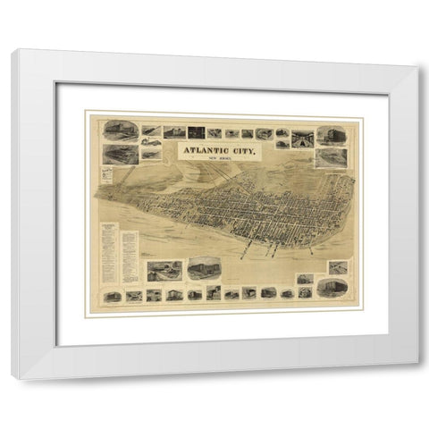 Atlantic City White Modern Wood Framed Art Print with Double Matting by Sproul, Dan