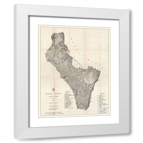 West Point, NY-1883 White Modern Wood Framed Art Print with Double Matting by Sproul, Dan