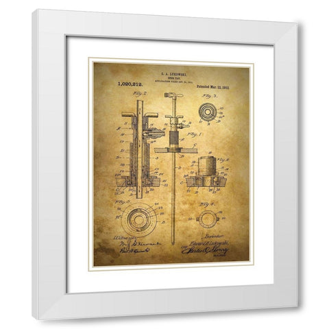 Beer Tap 1912 White Modern Wood Framed Art Print with Double Matting by Sproul, Dan