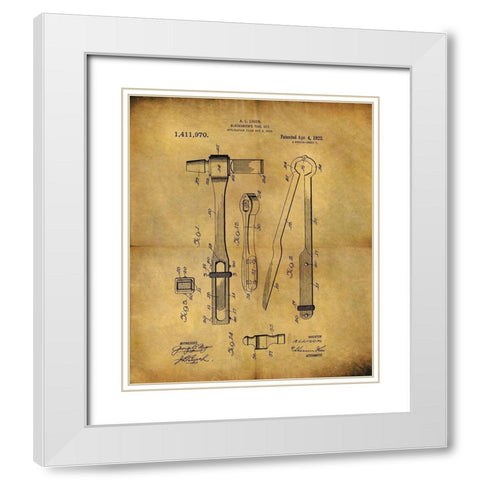 Blacksmiths Tool 1922 White Modern Wood Framed Art Print with Double Matting by Sproul, Dan