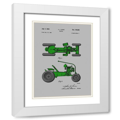 Tractor 1953 White Modern Wood Framed Art Print with Double Matting by Sproul, Dan