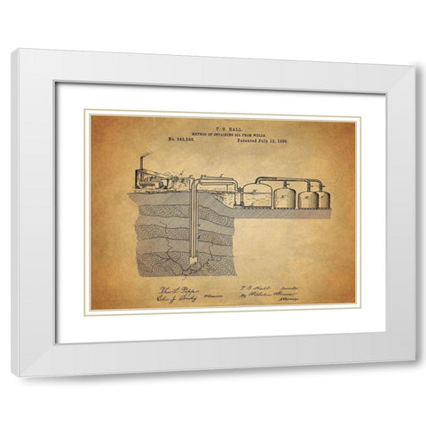Oil Wells 1886 White Modern Wood Framed Art Print with Double Matting by Sproul, Dan