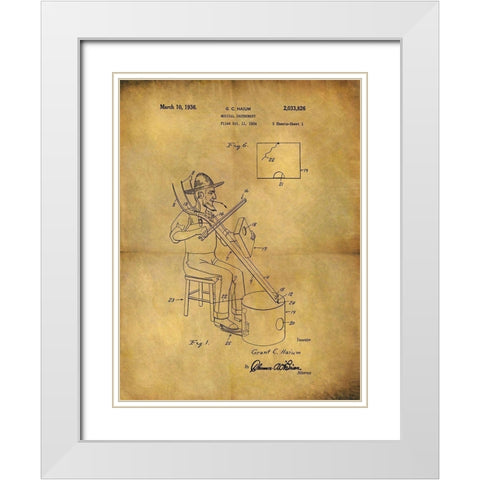 Musical Instrument 1936 White Modern Wood Framed Art Print with Double Matting by Sproul, Dan