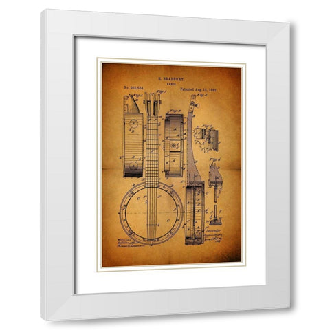 Banjo 1882 White Modern Wood Framed Art Print with Double Matting by Sproul, Dan