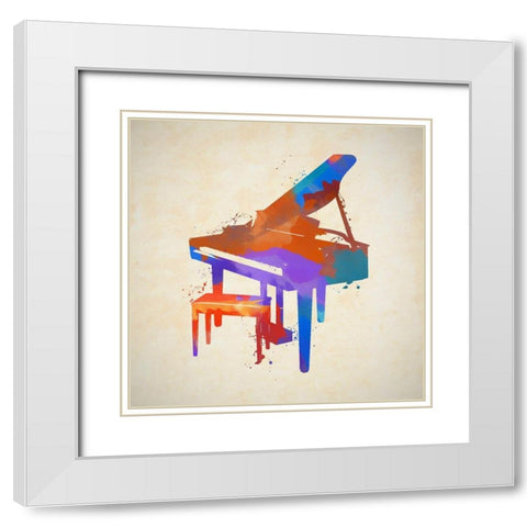 Piano White Modern Wood Framed Art Print with Double Matting by Sproul, Dan