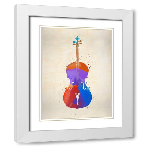Violin White Modern Wood Framed Art Print with Double Matting by Sproul, Dan