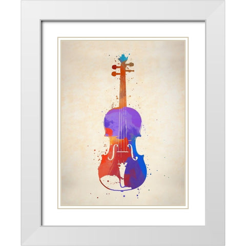 String I Cello White Modern Wood Framed Art Print with Double Matting by Sproul, Dan