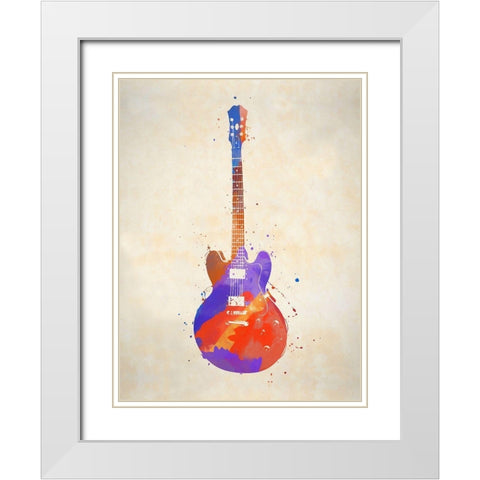 The String Guitar White Modern Wood Framed Art Print with Double Matting by Sproul, Dan