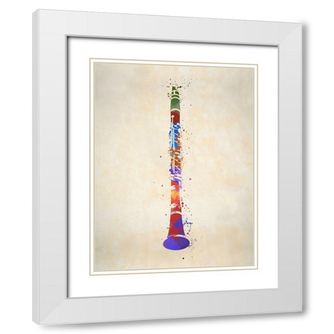 Clarinet White Modern Wood Framed Art Print with Double Matting by Sproul, Dan