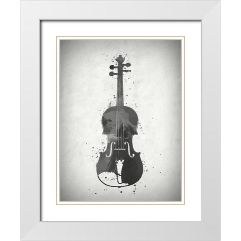 Black and White Cello White Modern Wood Framed Art Print with Double Matting by Sproul, Dan