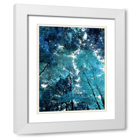 Blue Forest I White Modern Wood Framed Art Print with Double Matting by Scott, Derek