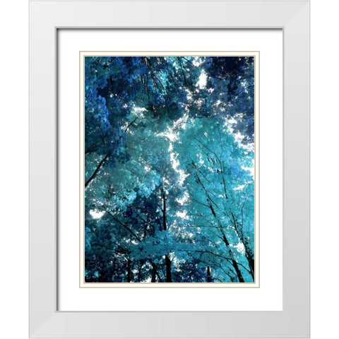 Blue Forest I White Modern Wood Framed Art Print with Double Matting by Scott, Derek