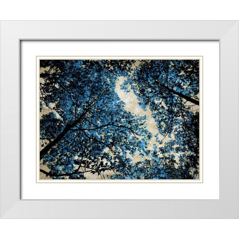 Blue Forest II White Modern Wood Framed Art Print with Double Matting by Scott, Derek