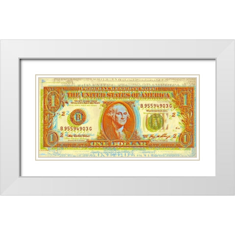 Dollar Bill White Modern Wood Framed Art Print with Double Matting by Chambers, Dustin