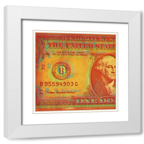 One Buck I White Modern Wood Framed Art Print with Double Matting by Chambers, Dustin