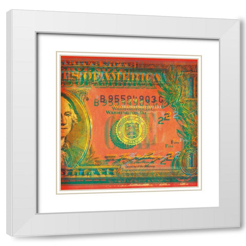 One Buck II White Modern Wood Framed Art Print with Double Matting by Chambers, Dustin