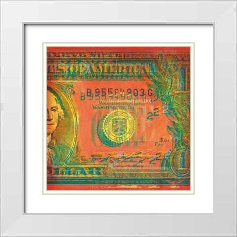 One Buck II White Modern Wood Framed Art Print with Double Matting by Chambers, Dustin