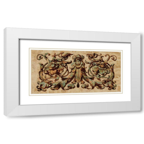 Patina II White Modern Wood Framed Art Print with Double Matting by Wright, Dylan