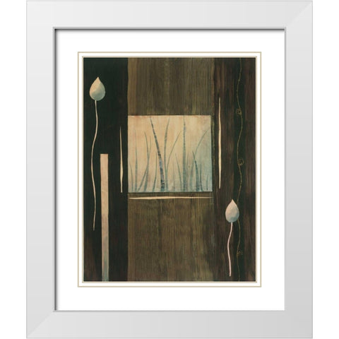 Pensee decorative II White Modern Wood Framed Art Print with Double Matting by Bonnard, Etienne